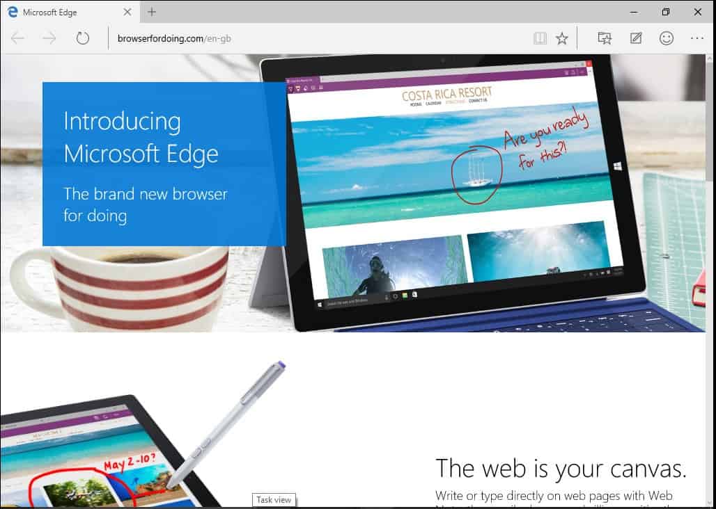 Windows 10 Microsoft Edge IE