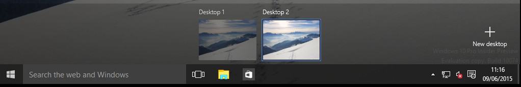 Windows 10 multiple desktops