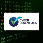 cyber essentials logo over code