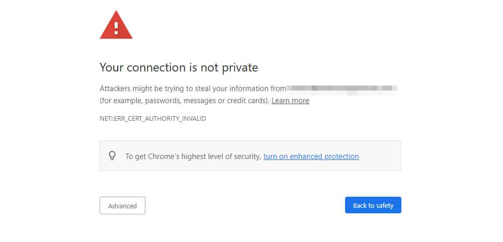 your connection is not private