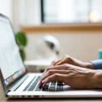 Person working on a laptop