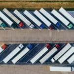 Bids-eye-view lorry park